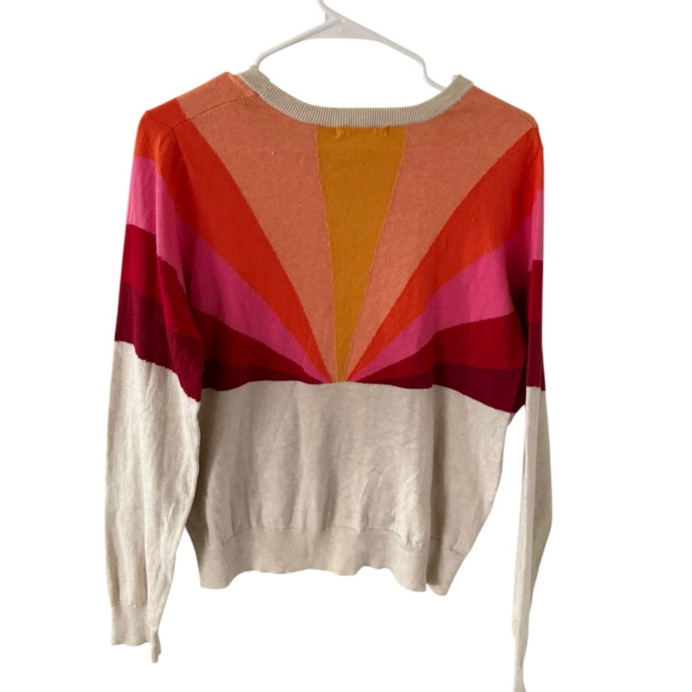 Marine Layer Radiant Horizon Crew Neck Sweater - Red, Pink, Yellow, Cream - Picture 3 of 7